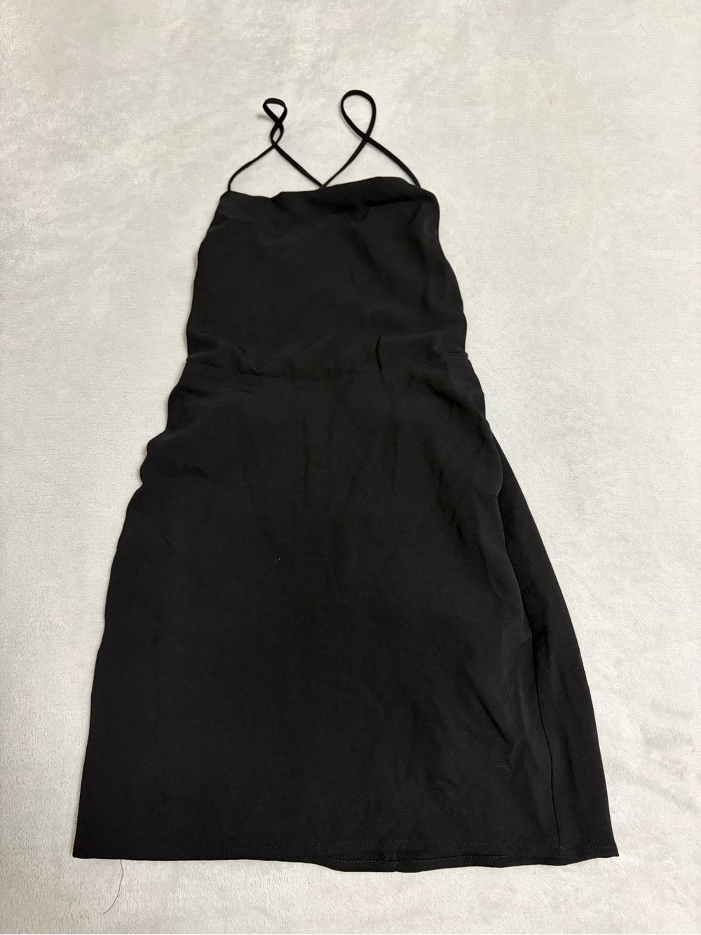 Pull&Bear Black Slip Dress with Thin Straps